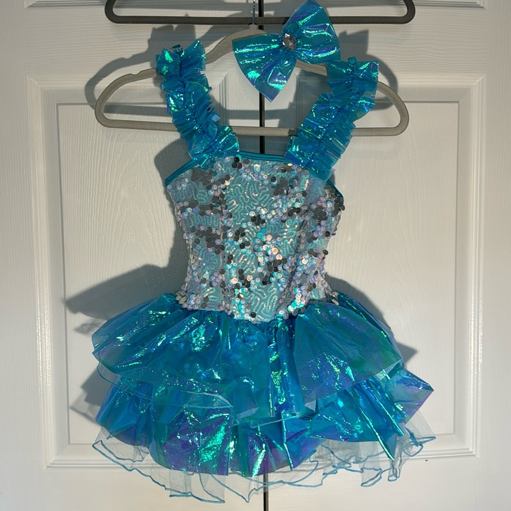 ACQUA BLUE AND SILVER DANCE COSTUME